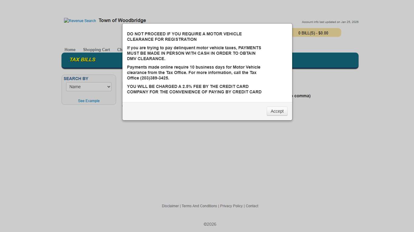 Town of Woodbridge - Tax Bills Search & Pay